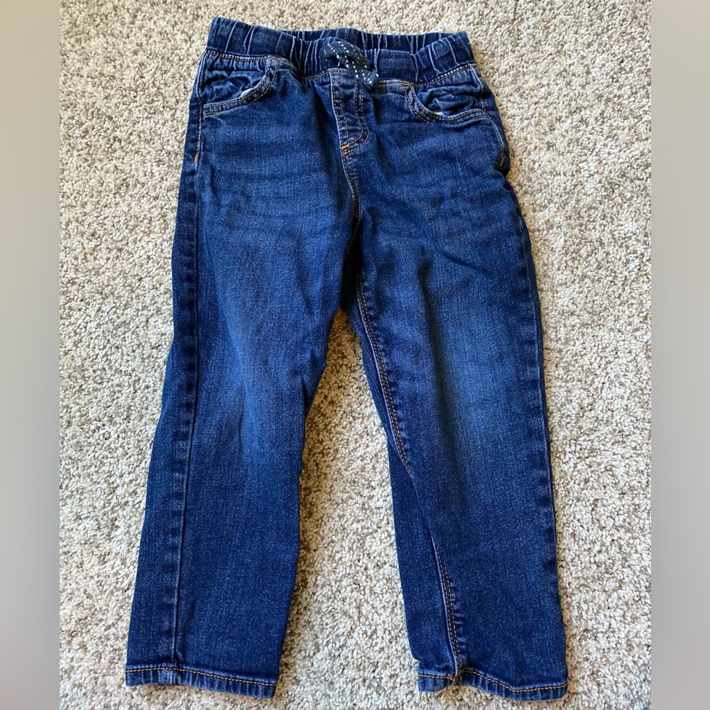 Boys jeans with front tie; size 4T